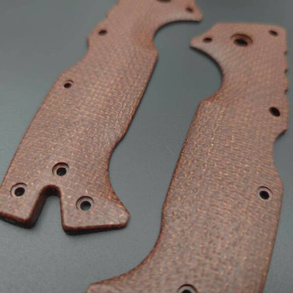 Cold Steel AD-10 Micarta Brown Burlap handle scales - Traditional / hand-painted