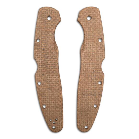 Spyderco Police 4 Lightweight Micarta Burlap handle scales - Traditional Glow / hand-painted