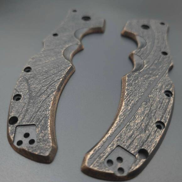 Cold Steel Recon 1 maple handle scales - Wood Bark (3169) / hand-painted