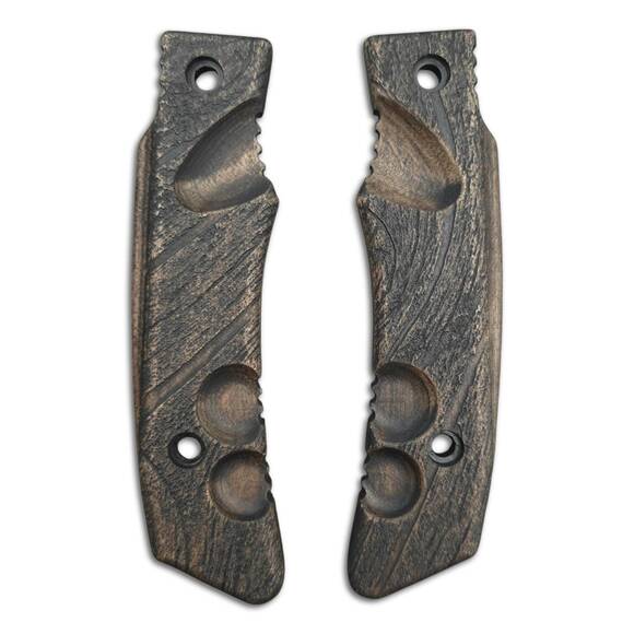 Fox Knives Military Division Forprene maple handle scales - Wood Bark (3169) / hand-painted