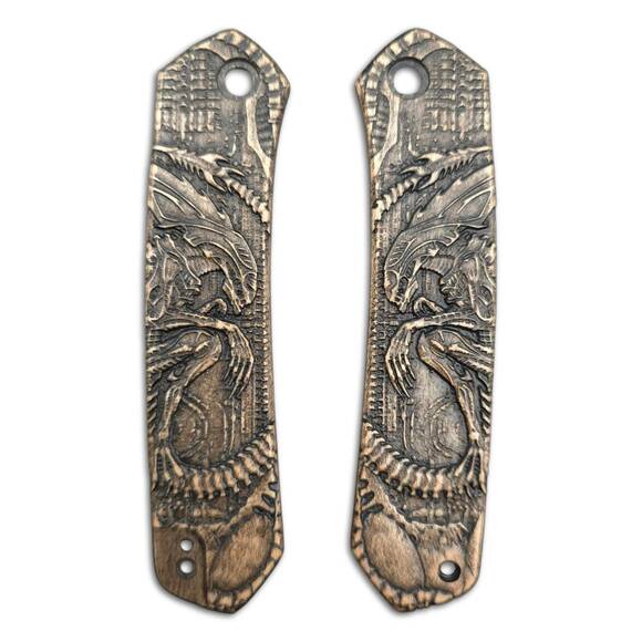 CIVIVI Vision FG maple handle scales - Alien / hand-painted