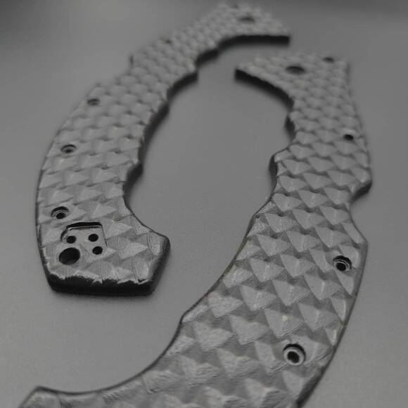 Cold Steel Talwar 5.5 maple handle scales - Dragon Scales Black / hand-painted