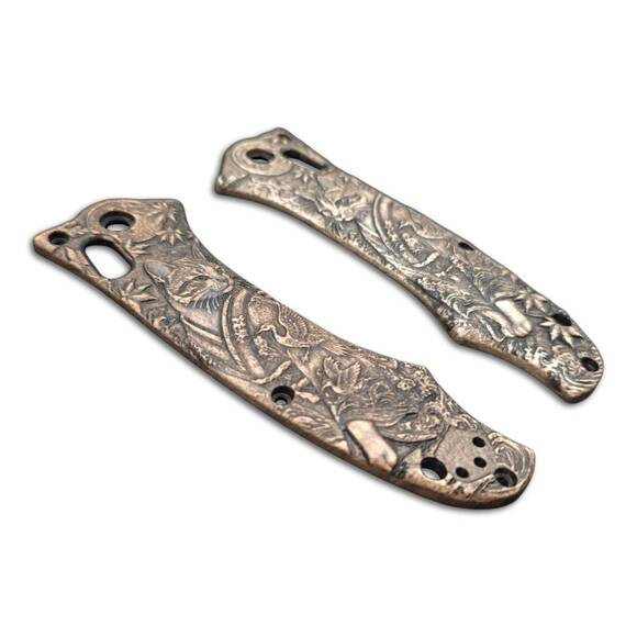 Benchmade Rift 950 maple handle scales - Ho Meow Ner / hand-painted