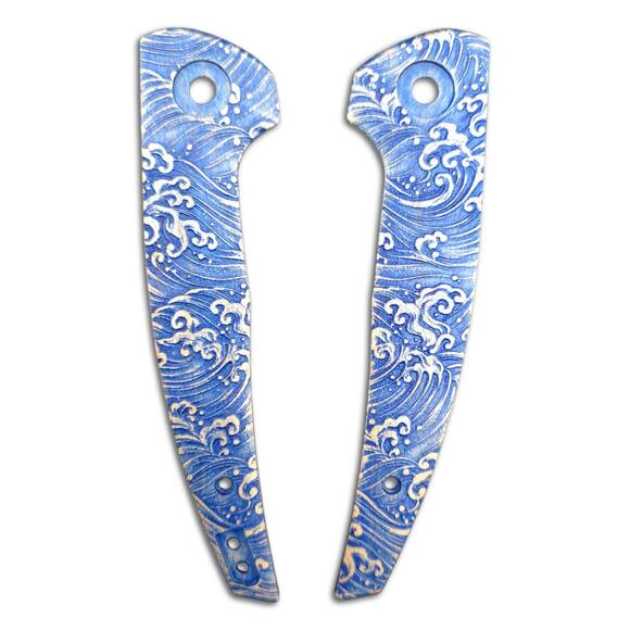 Reate J.A.C.K. maple handle scales - Japan Wave / hand-painted