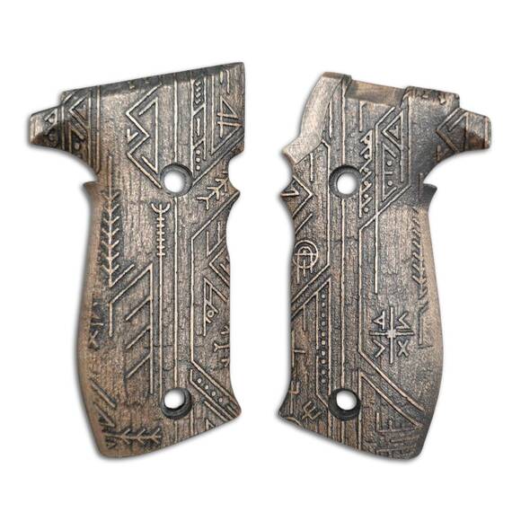 Sig Sauer P226 DA/SA maple grips - Norse Myth Dark / hand-painted
