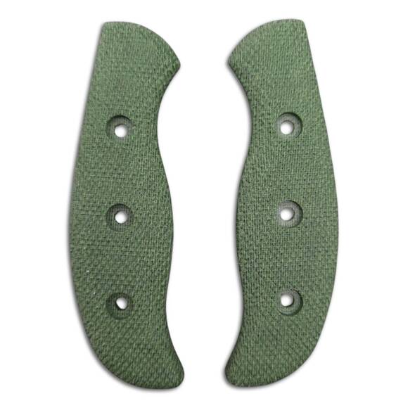 Spyderco Mule Team/2 Micarta Green handle scales - Rhombus / hand-painted