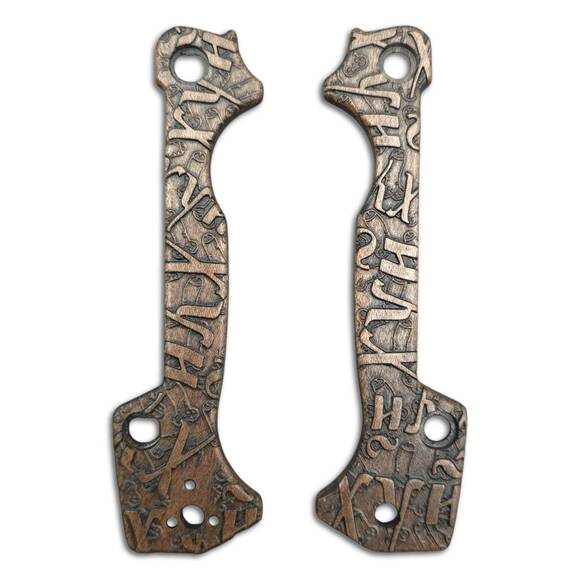 Cold Steel AD-15 maple handle scales - Versatile Russian Word / hand-painted
