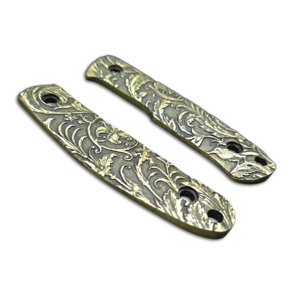 Kizlyar Asket maple handle scales - Wild Thickets Green / hand-painted