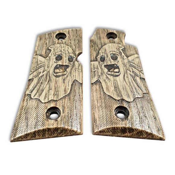 Colt Mustang Pocketlite Maple Grips - Ghost (Glow) / Hand-painted