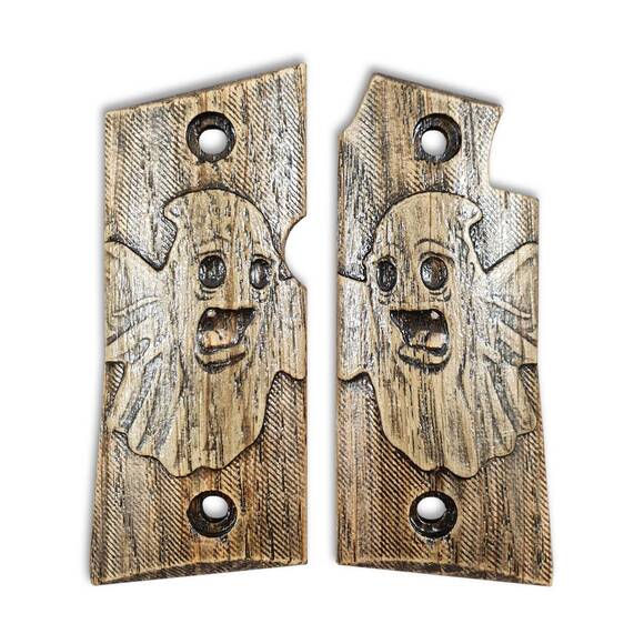 Colt Mustang Pocketlite maple grips - Ghost (Glow) / hand-painted