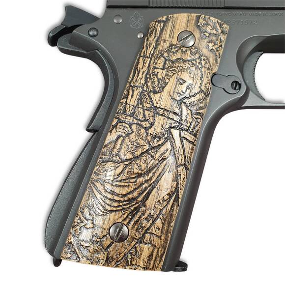 1911 Full-Size Magwell Maple Grips - Cathedral Angel / Hand-painted