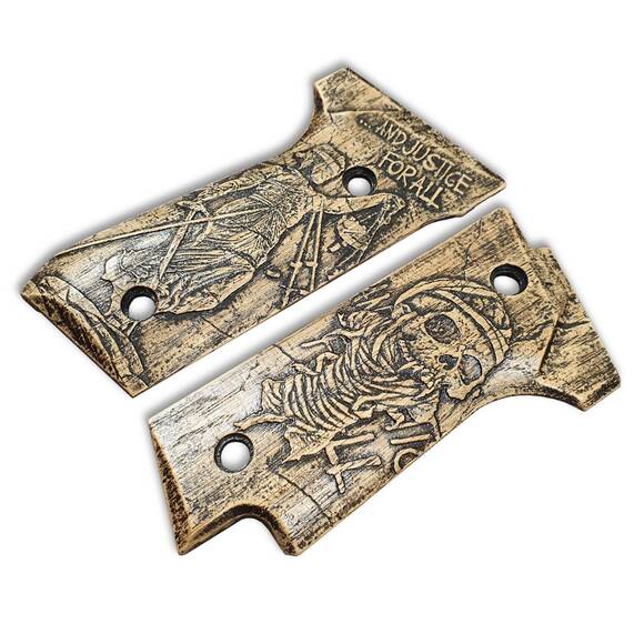Beretta 92S Maple Grips - Justice For All / Hand-painted