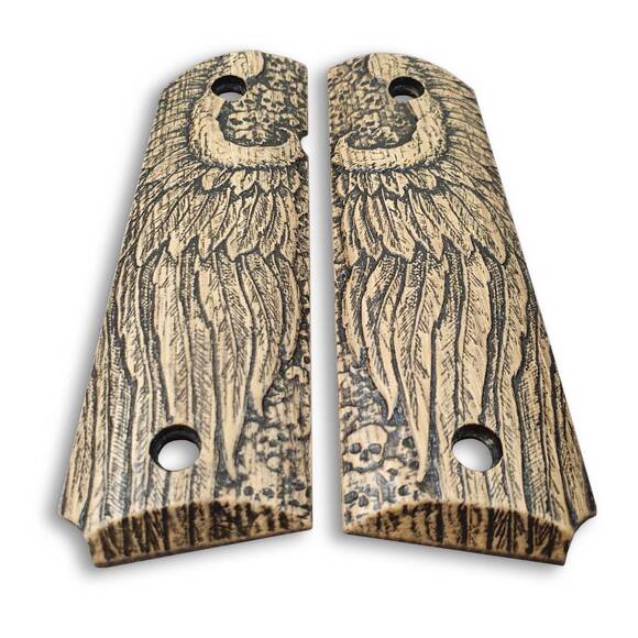 1911 Full-Size Maple Grips - Angel Wings / Hand-painted