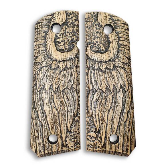 1911 full-size maple grips - Angel Wings / hand-painted