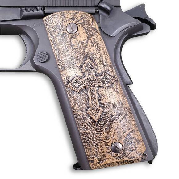 1911 Full-Size Maple Grips - Matthew 5:38 / Hand-painted
