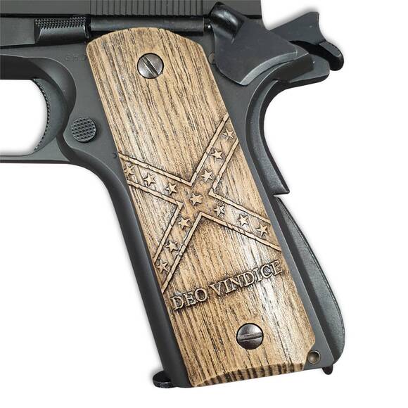 1911 Full-Size Maple Grips - Confederate States Of America / Hand-painted