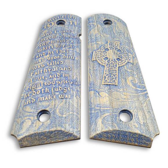 1911 Full-Size Maple Grips - Revelation 19:11 Azure / Hand-painted