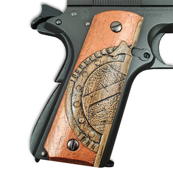 1911 Full-Size Maple Grips - Spartan Shield / Hand-painted