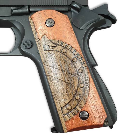 1911 Full-Size Maple Grips - Spartan Shield / Hand-painted