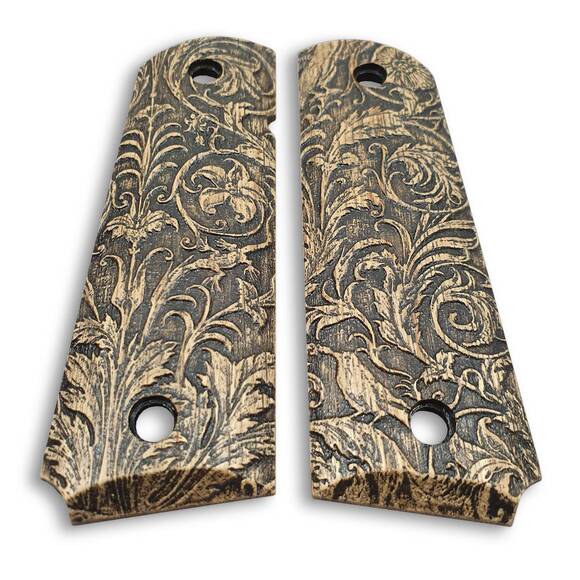 1911 Full-Size Maple Grips - Wild Thickets / Hand-painted1911 Full-Size Maple Grips - Wild Thickets / Hand-painted