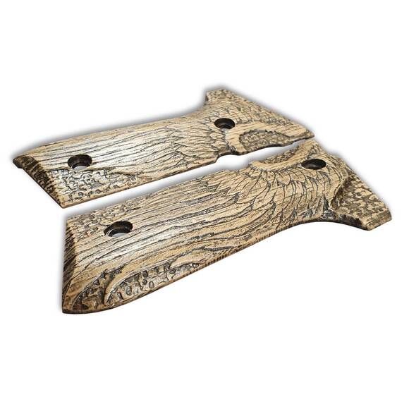 Beretta 92 Full-Size Maple Grips - Angel Wings / Hand-painted