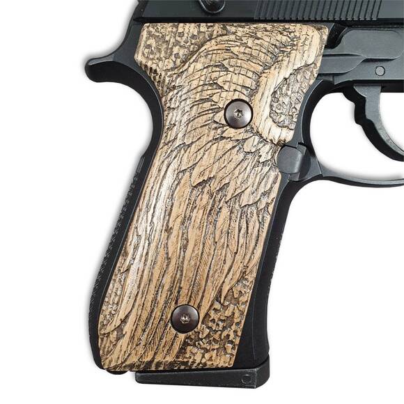 Beretta 92 Full-Size Maple Grips - Angel Wings / Hand-painted