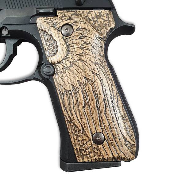 Beretta 92 Full-Size Maple Grips - Angel Wings / Hand-painted