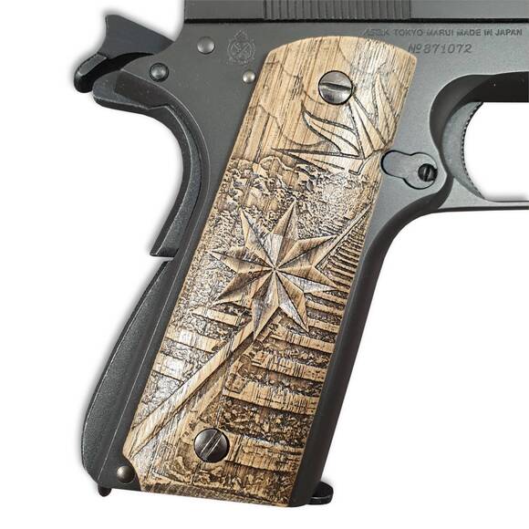 1911 Full-Size Maple Grips - Wind Rose / Hand-painted
