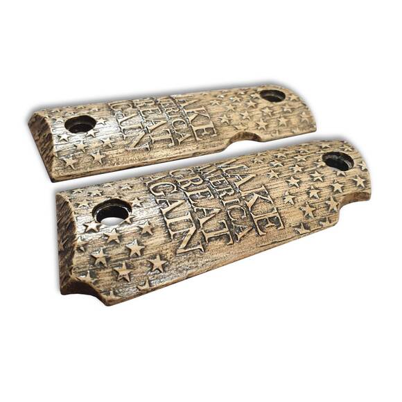 Kimber Micro 380 Maple Grips - Make America Great Again / Hand-painted