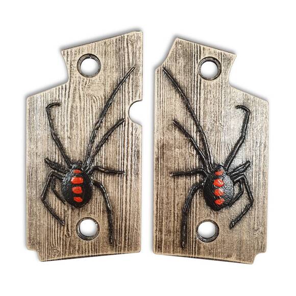 Springfield 911 9 maple grips - Black Widow / hand-painted
