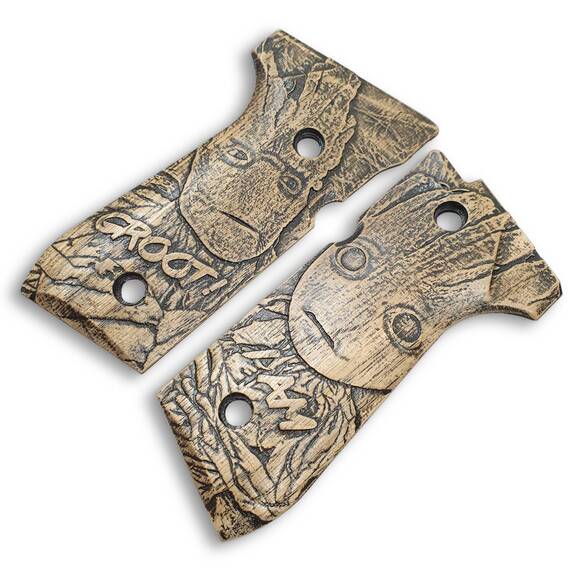 Beretta 92 Full-Size Maple Grips - I Am Groot! / Hand-painted