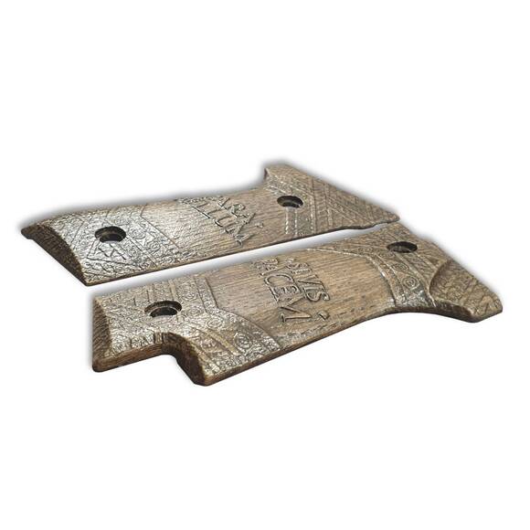 Beretta 92S Maple Grips - Si Vis Pacem Para Bellum Black / Hand-painted