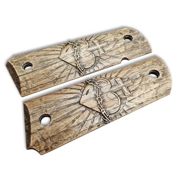 1911 Full-Size Maple Grips - Sacred Heart / Hand-painted