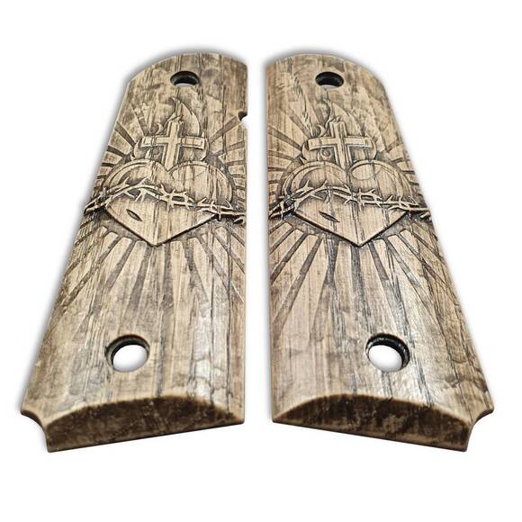 1911 Full-Size Maple Grips - Sacred Heart / Hand-painted