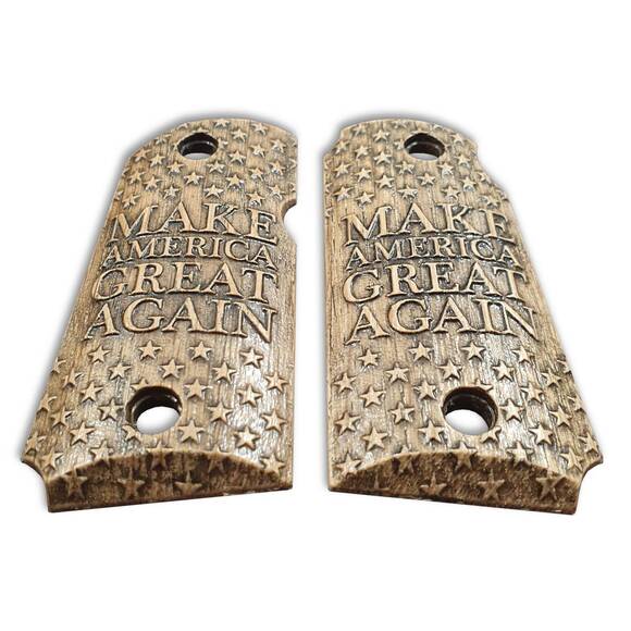 Kimber Micro 9 Maple Grips - Make America Great Again / Hand-painted