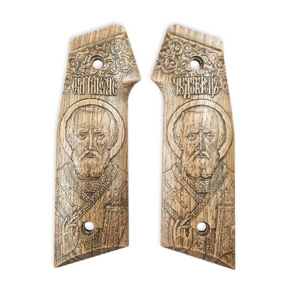 AR-15 Indian Creek adapter grips - Saint Nicholas / hand-painted