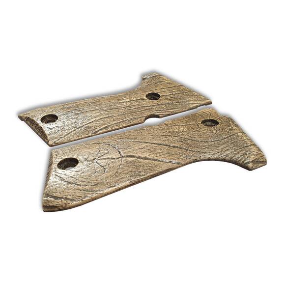 Beretta 92 Compact-Size Maple Grips - Wood Bark / Hand-painted