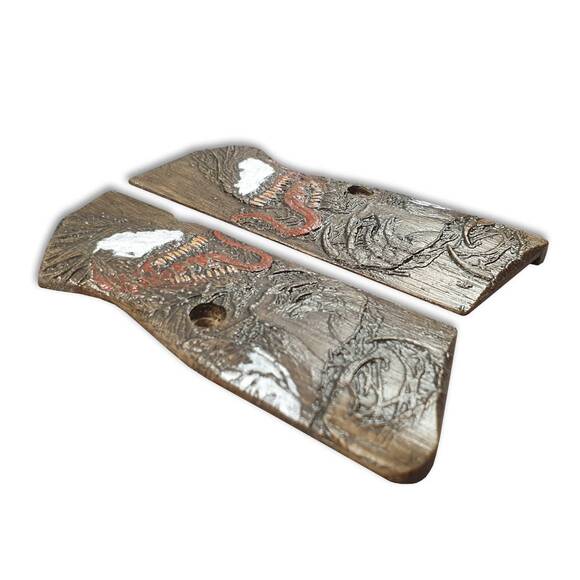 Browning Hi-Power Maple Grips - Venom / Hand-painted