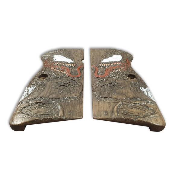 Browning Hi-Power Maple Grips - Venom / Hand-painted