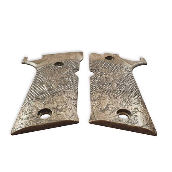 Beretta 92X Performance Maple Grips - Eagle And Snake Black / Hand-painted