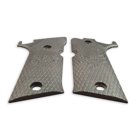 Beretta 92X Performance Maple Grips - Punisher Black / Hand-painted