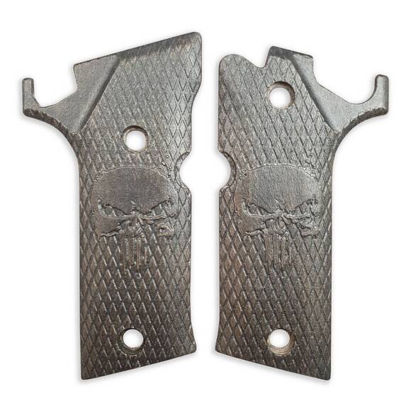 Beretta 92X Performance maple grips - Punisher Black / hand-painted