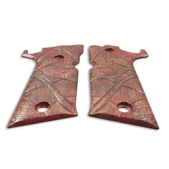 Beretta 92X Performance Maple Grips - Rattlesnake Dark Cherry / Hand-painted