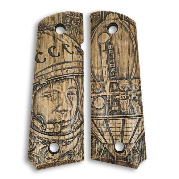 1911 full-size maple grips - Gagarin Vostok-1 / hand-painted