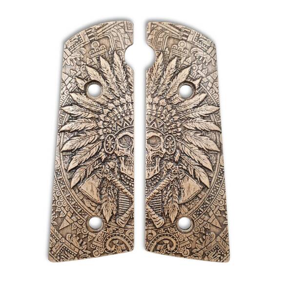 Hudson H9 maple grips - War Chief / hand-painted