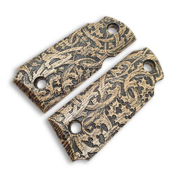 Kimber Micro 380 Maple Grips - Curly Plant / Hand-painted