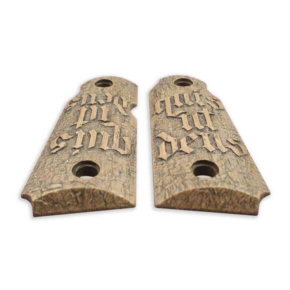 Kimber Micro 380 Maple Grips - Quis Ut Deus V3 / Hand-painted