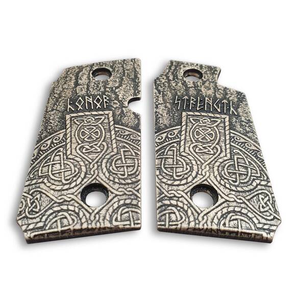 Sig Sauer P238 Maple Grips - Strength And Honor / Hand-painted