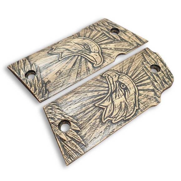 Coonan 357 Magnum Compact-Size Maple Grips - Eagle / Hand-painted