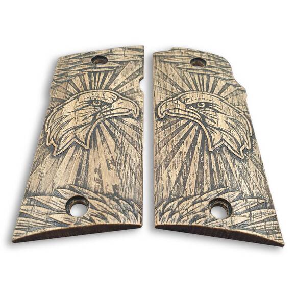 Coonan 357 Magnum Compact-Size Maple Grips - Eagle / Hand-painted